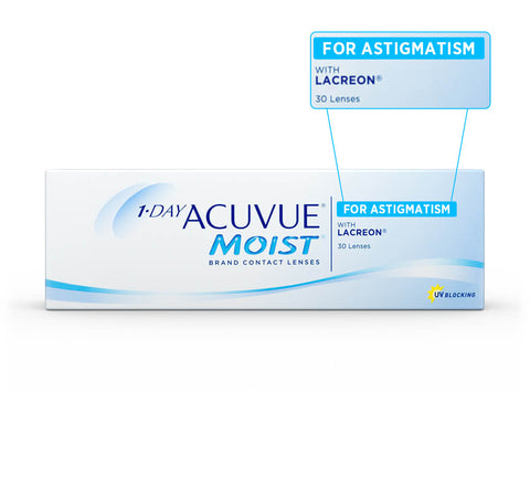 1-DAY ACUVUE® MOIST for Astigmatism (Pack of 30 Lenses)